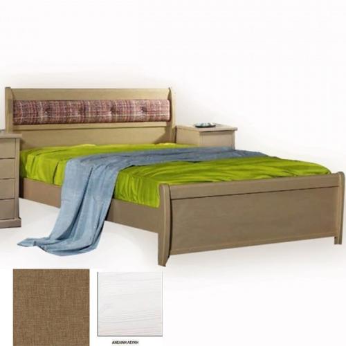 Νο 76Β Κρεβάτι Οξυά (Για Στρώμα 140×200) Με Επιλογές Χρωμάτων 503,Ανελίνη Λευκή
