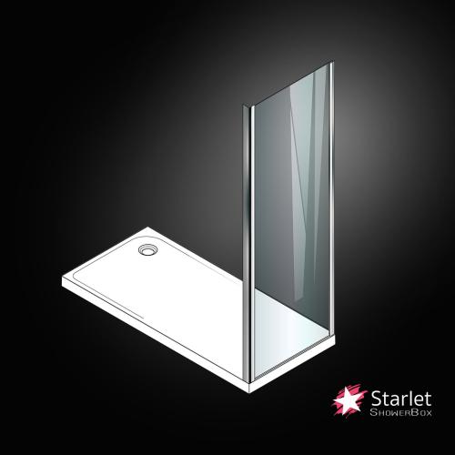 Starlet Side Panel Clear Σταθερό Πλαινό Ντουζιέρας 80 εκ (77-79) Υψος 180εκ. Chrome