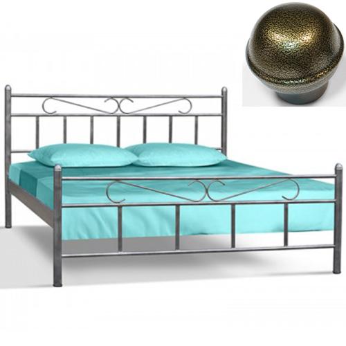Κόμπος Β Μεταλλικό Κρεβάτι (Για Στρώμα 90×200) Με Επιλογές Χρωμάτων - Χρυσό Σαγρέ