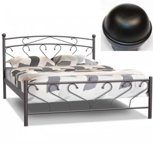 Σύρος Μεταλλικό Κρεβάτι (Για Στρώμα 150×200) Με Επιλογές Χρωμάτων - Μαύρο