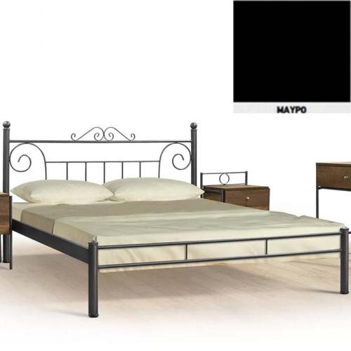 Μεταλλικό Κρεβάτι 8207 (Για Στρώμα 130×190) Με Επιλογές Χρωμάτων - Μαύρο