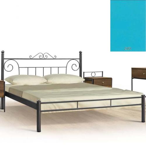 Μεταλλικό Κρεβάτι 8207 (Για Στρώμα 160×190) Με Επιλογές Χρωμάτων - Σιέλ
