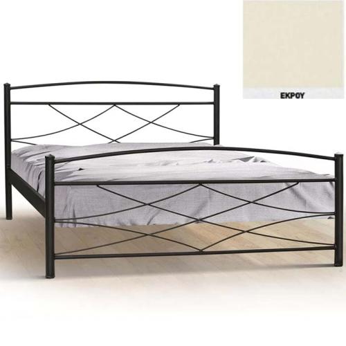 Μεταλλικό Κρεβάτι 8208 (Για Στρώμα 120×190) Με Επιλογές Χρωμάτων - Εκρού