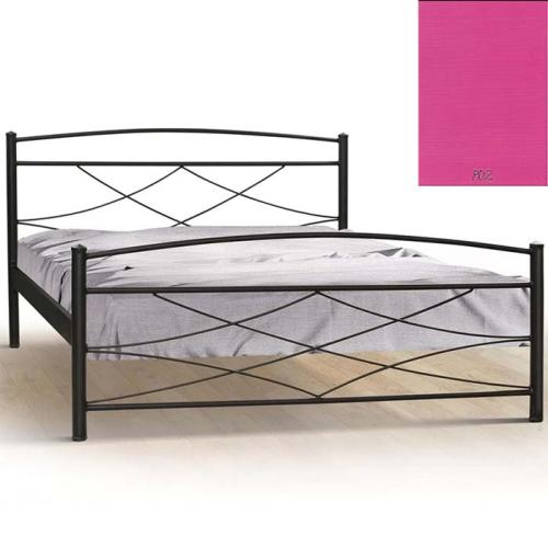 Μεταλλικό Κρεβάτι 8208 (Για Στρώμα 150×200) Με Επιλογές Χρωμάτων - Ρόζ