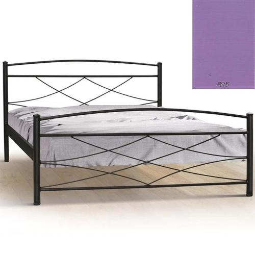 Μεταλλικό Κρεβάτι 8208 (Για Στρώμα 160×190) Με Επιλογές Χρωμάτων - Μώβ