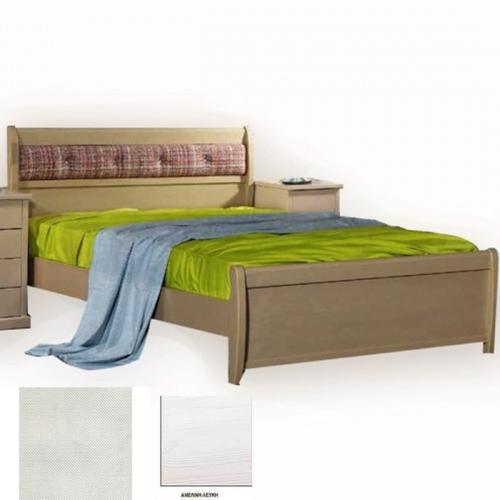 Νο 76Β Κρεβάτι Οξυά (Για Στρώμα 110×200) Με Επιλογές Χρωμάτων 501,Ανελίνη Λευκή