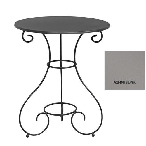 Τραπέζι Παραδοσιακό Σαντορίνης Φ 60x72 Με Επιλογές Χρωμάτων Ασημί