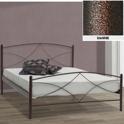 Ανδρος Μεταλλικό Κρεβάτι (Για Στρώμα 150×190) Με Επιλογές Χρωμάτων Χαλκός