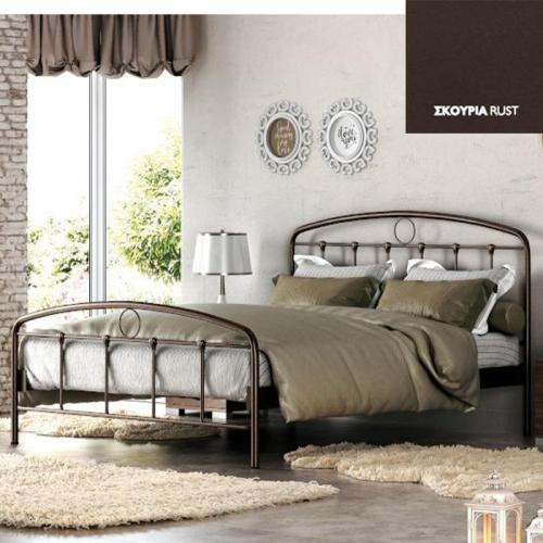 Basic Μεταλλικό Κρεβάτι (Για Στρώμα 140×190) Με Επιλογές Χρωμάτων Σκουριά