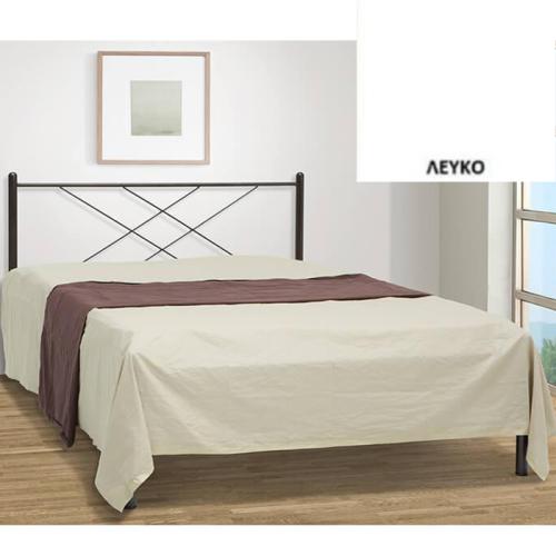 Καρέ Μεταλλικό Κρεβάτι (Για Στρώμα 130×200) Με Επιλογές Χρωμάτων Λευκό