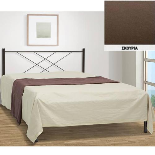 Καρέ Μεταλλικό Κρεβάτι (Για Στρώμα 130×200) Με Επιλογές Χρωμάτων Σκουριά