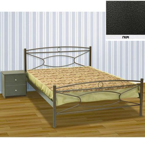 Κρίκος Μεταλλικό Κρεβάτι (Για Στρώμα 130×190) Με Επιλογές Χρωμάτων Γκρι