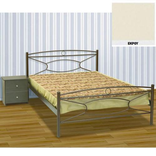 Κρίκος Μεταλλικό Κρεβάτι (Για Στρώμα 130×200) Με Επιλογές Χρωμάτων Εκρού