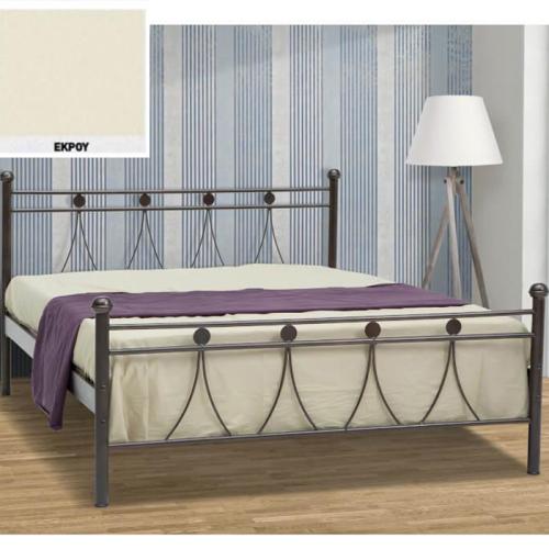 Λάμδα Μεταλλικό Κρεβάτι (Για Στρώμα 130×190) Με Επιλογές Χρωμάτων Εκρού