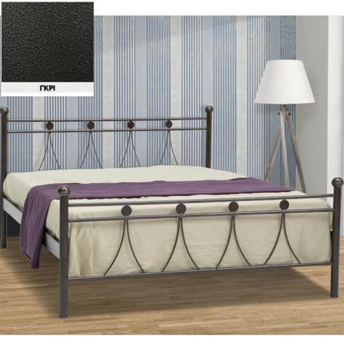 Λάμδα Μεταλλικό Κρεβάτι (Για Στρώμα 160×190) Με Επιλογές Χρωμάτων Γκρι