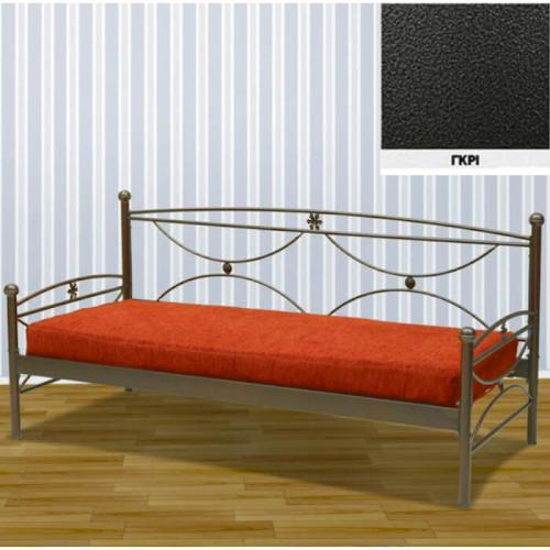 Μαργαρίτα Ποδαρικό Μεταλλικός Καναπές Κρεβάτι (Για Στρώμα 110×190) Με Επιλογές Χρωμάτων Γκρι