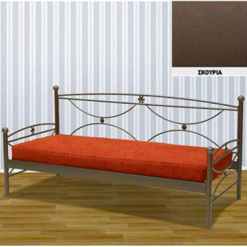 Μαργαρίτα Ποδαρικό Μεταλλικός Καναπές Κρεβάτι (Για Στρώμα 110×190) Με Επιλογές Χρωμάτων Σκουριά