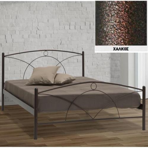 Νάξος Μεταλλικό Κρεβάτι (Για Στρώμα 120×190) Με Επιλογές Χρωμάτων Χαλκός