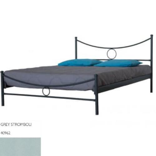 Ιαλυσώ Μεταλλικό Κρεβάτι (Για Στρώμα 90x200) Με Επιλογές Χρωμάτων Grey Stromboli 40962