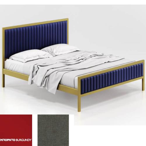 Queen Κρεβάτι (Για Στρώμα 150×200) Με Επιλογές Χρωμάτων 506,Μπορντό