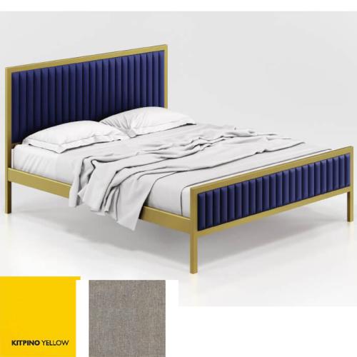 Queen Κρεβάτι (Για Στρώμα 150×200) Με Επιλογές Χρωμάτων 507,Κίτρινο