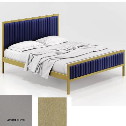 Queen Κρεβάτι (Για Στρώμα 160×190) Με Επιλογές Χρωμάτων 502,Ασημί