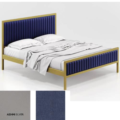 Queen Κρεβάτι (Για Στρώμα 160×190) Με Επιλογές Χρωμάτων 512,Ασημί