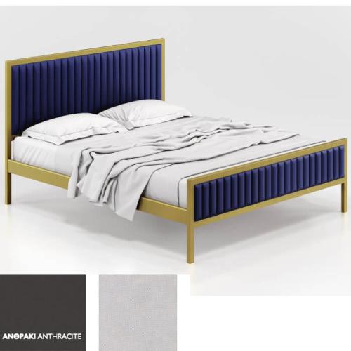 Queen Κρεβάτι (Για Στρώμα 160×200) Με Επιλογές Χρωμάτων 526,Ανθρακί