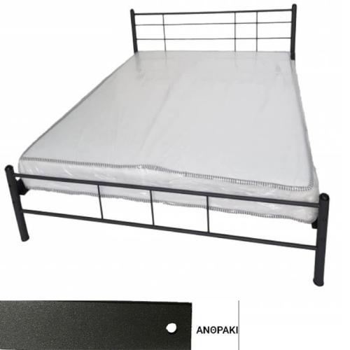 New York Μεταλλικό Κρεβάτι (Για Στρώμα 120×200) Με Επιλογές Χρωμάτων Ανθρακί