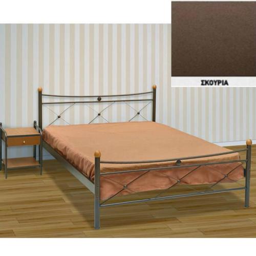 Χιαστή Μεταλλικό Κρεβάτι (Για Στρώμα 110×190) Με Επιλογές Χρωμάτων Σκουριά