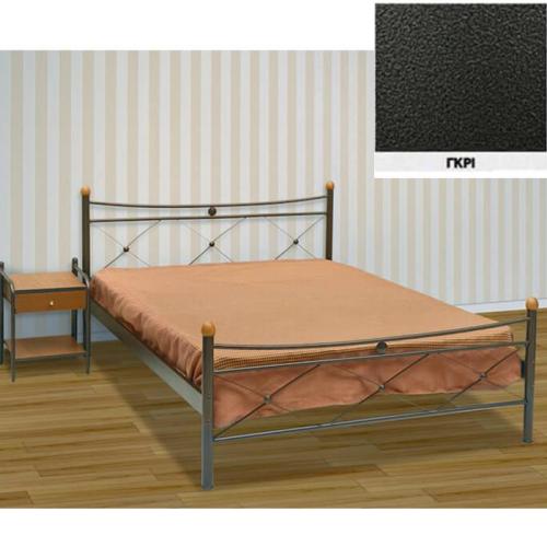 Χιαστή Μεταλλικό Κρεβάτι (Για Στρώμα 140×200) Με Επιλογές Χρωμάτων Γκρι