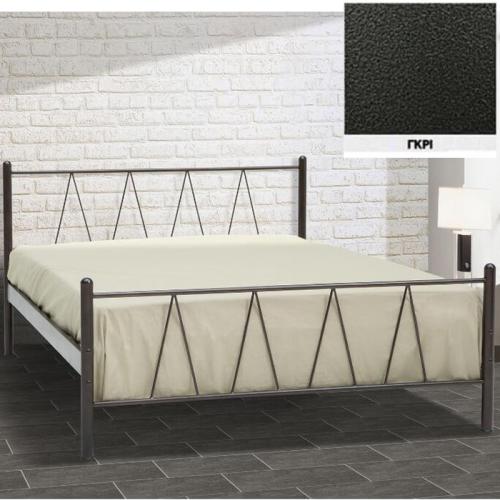 Ιος Μεταλλικό Κρεβάτι (Για Στρώμα 110×190) Με Επιλογές Χρωμάτων Γκρι