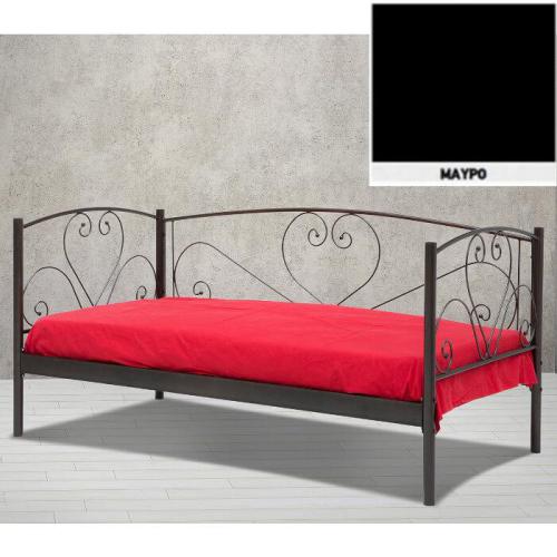 Κάλυμνος Μεταλλικός Καναπές Κρεβάτι (Για Στρώμα 110×200) Με Επιλογές Χρωμάτων Μαύρο