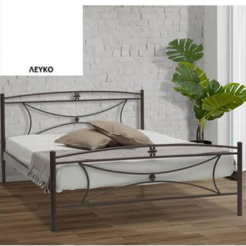 Μαργαρίτα Μεταλλικό Κρεβάτι (Για Στρώμα 90×190) Με Επιλογές Χρωμάτων Λευκό