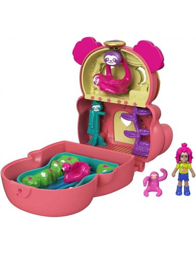 Polly Pocket Mini Σετάκια Flip And Reveal Tropical Sloth Βραδύποδας GTM56
