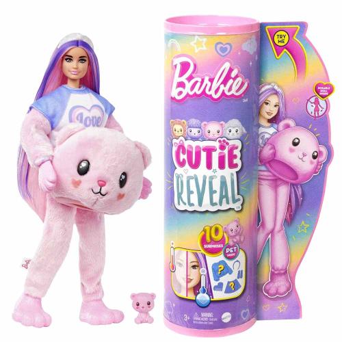 Barbie Cutie Reveal Κούκλα και Αξεσουάρ, Cozy Cute Tees Αρκουδάκι Με Μπλουζάκι 'Love' HKR04