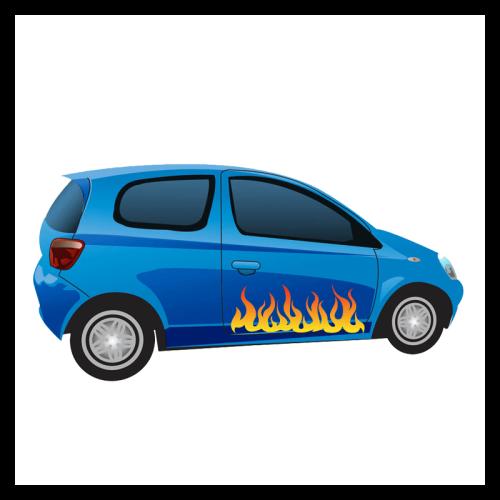 Αυτοκόλλητα αυτοκινήτου Έγχρωμη φλόγα 20x10 Αυτοκόλλητα Αυτοκίνητου