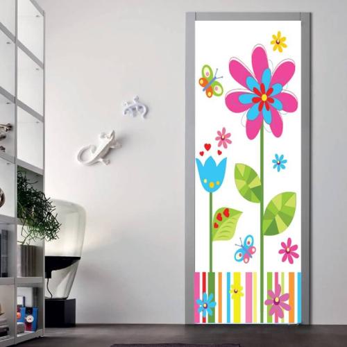 Αυτοκόλλητο πόρτας με Λουλούδια 85x220 Αυτοκόλλητα πόρτας