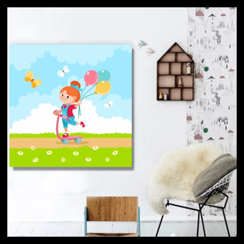 Πίνακας σε καμβά με παιδάκι 60x60 Τελαρωμένος καμβάς σε ξύλο με πάχος 2cm