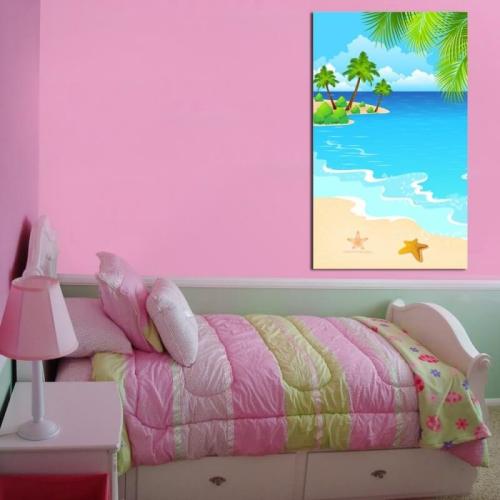 Πίνακας σε καμβά ζωγραφιά με παραλία 50x65 Τελαρωμένος καμβάς σε ξύλο με πάχος 2cm