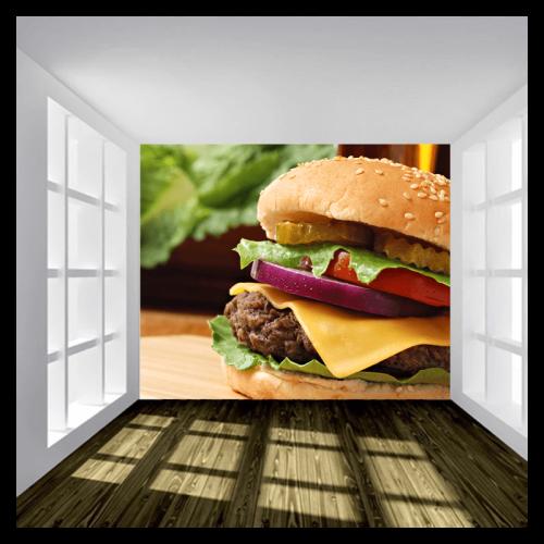Ταπετσαρία με Burger 100x60 Ύφασμα