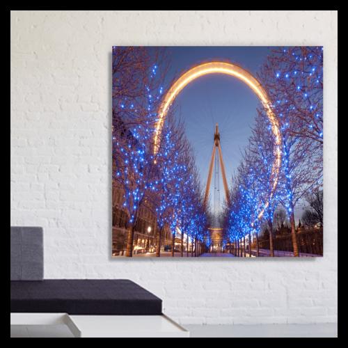 Πίνακας σε καμβά London eye 120x120 Τελαρωμένος καμβάς σε ξύλο με πάχος 2cm