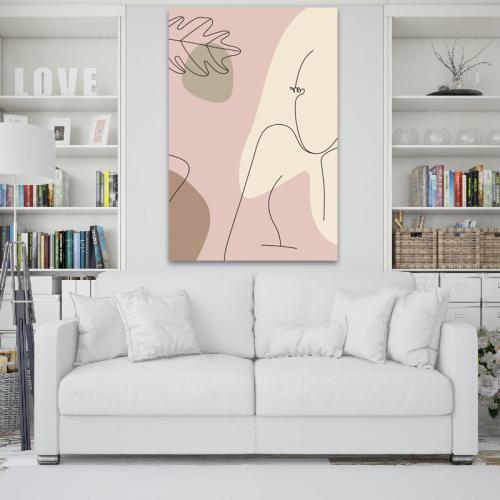 Πίνακας σε καμβά Line Art Abstract Woman 90x135 Τελαρωμένος καμβάς σε ξύλο με πάχος 2cm