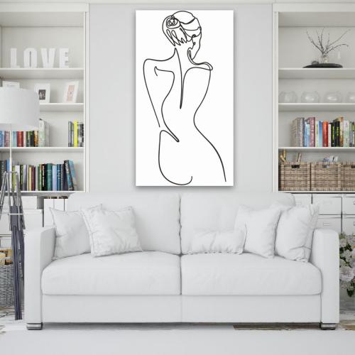 Πίνακας σε καμβά Line Art Nude Back 110x198 Τελαρωμένος καμβάς σε ξύλο με πάχος 2cm