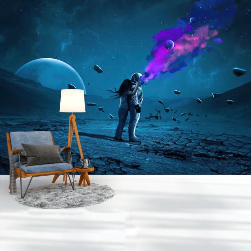 Ταπετσαρία τοίχου Lonely Space Couple 179x120 Βινύλιο