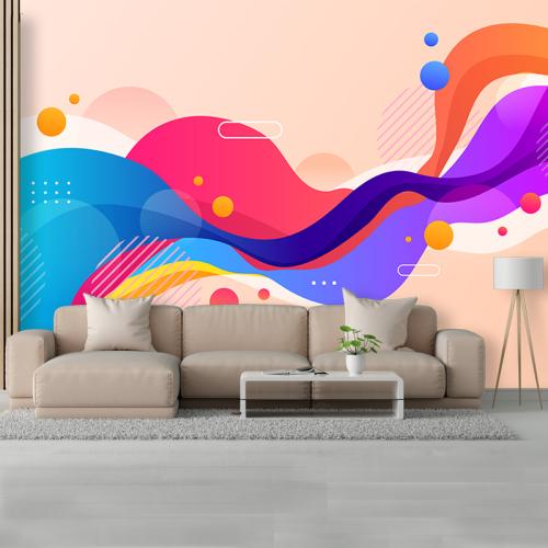 Colorful waves 150x225 Ύφασμα