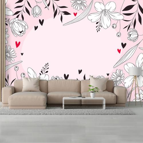 Pink Floral 100x150 Βινύλιο