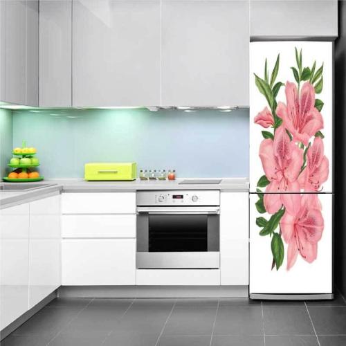 Αυτοκόλλητο ψυγείου Ροζ άνθη 70x170 Αυτοκόλλητα ψυγείου