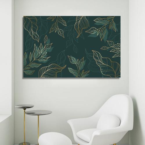Πίνακας σε καμβά με Beige Leaves 75x50 Τελαρωμένος καμβάς σε ξύλο με πάχος 2cm