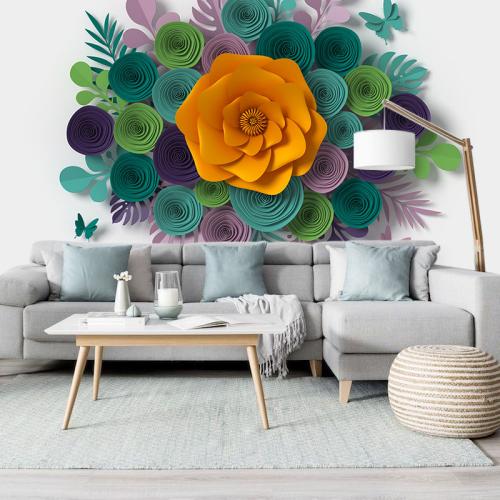 Ταπετσαρία τοίχου Cutout flowers 3 330x220 Ύφασμα